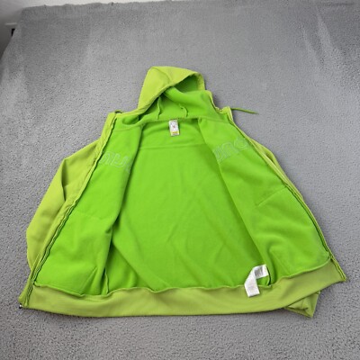 Burton Hoodie Mens Small DryRide Green Full Zip Logo Spellout Long