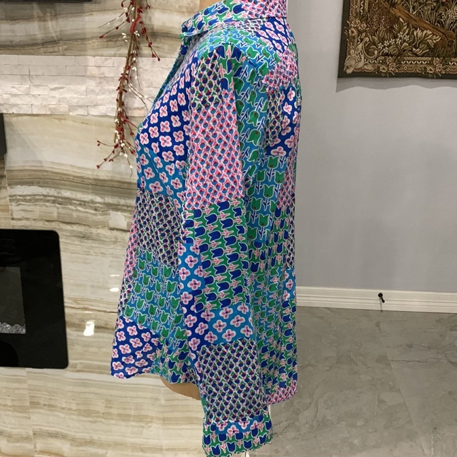 Talbots Medium Petite Tulip Patchwork Blouse. - image 4