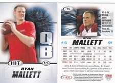 (25) 2011 Ryan Mallett Sage Hit ROOKIE CARD Lot #15 - Arkansas Razorbacks