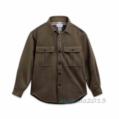 Maden Men's Winter Warm Vintage Loose Lapel Shirt Heavy Woolen Jacket