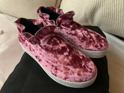 OPENING CEREMONY WOMEN'S ASH ROSE DIDI VELVET RUFFLE SNEAKERS SIZE EU 39 US 9
