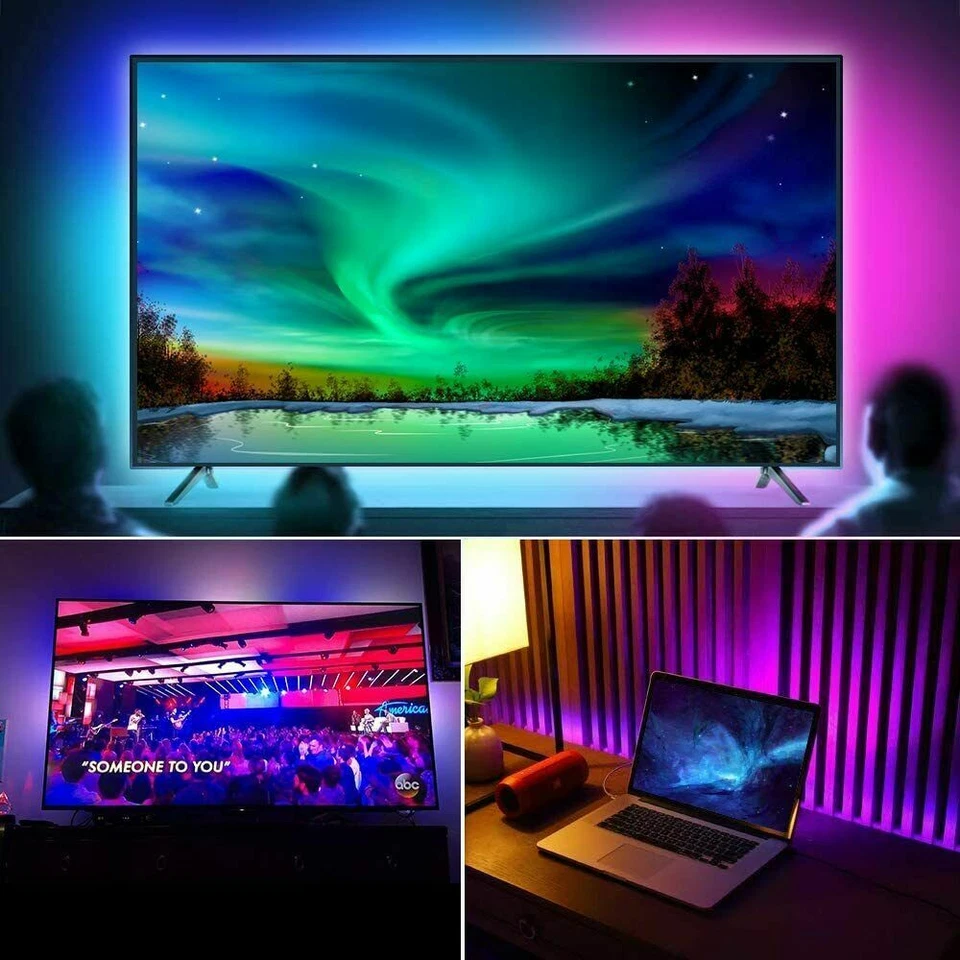 LED Strip Light TV Backlight 4x50CM (6.5ft) RGB 5V Ambient light USB Powered 2M - Image 2 of 4