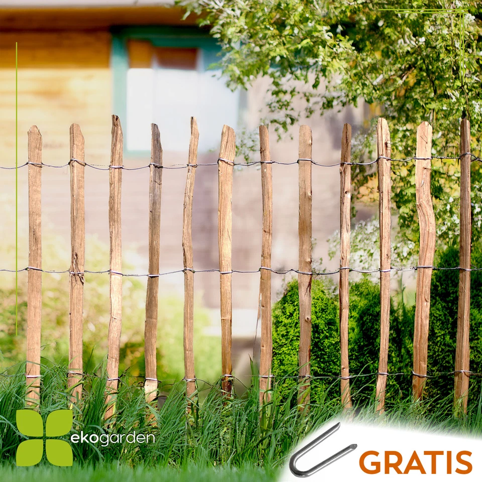 Staketenzaun Gartenzaun Holzzaun Zaunrolle Zaunlatte Teichumrandung H-35-120 cm - Bild 2 von 4