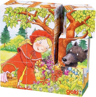 Würfelpuzzle MÄRCHEN Märchenpuzzle Holzpuzzle Rotkäppchen Aschenputtel usw NEU