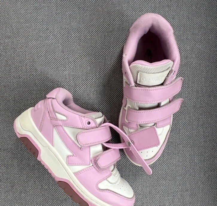 $185 Off-White Unisex Niños Rosa Parte Superior Baja Cuero Zapatilla Zapato Talla EU 31 Foto 2 de 4