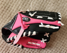 RAWLINGS PL95PB Youth Pink/Black 9" Basket Web T-Ball Glove Right-Hand Throw 