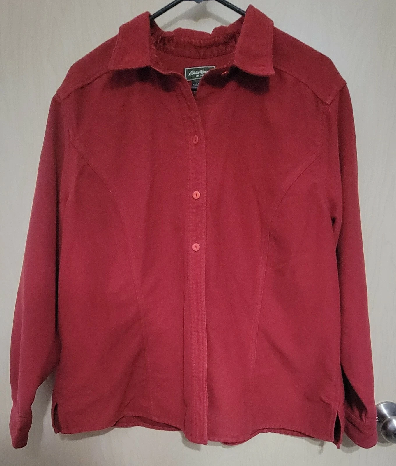 Eddie Bauer Flannel Shirt Shacket Womens 2XL XXL Button Down Red Outdoor Cotton