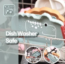 LUCK HEAVEN Silicone Baby Bib Feeding Set Weaning Supplies Bowl Spoon dinosaur