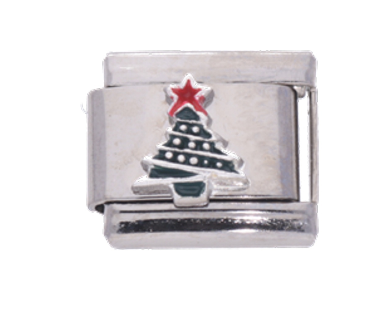 Christmas Tree 925 Silver La Cima For 9mm Italian Modular charm