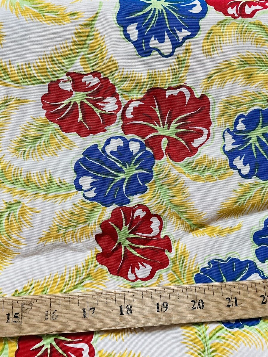 Vintage Tropical Hibiscus Hawaiian Fabric Bty | eBay