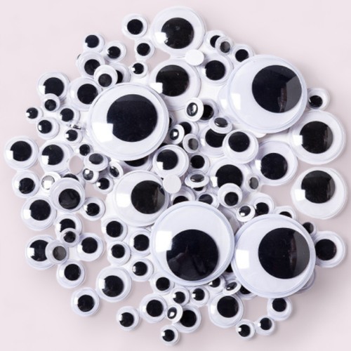 Self Adhesive Googly Eyes Stick On Wobbly Wiggly Arts Craft 7mm To 20mm - Picture 2 of 40