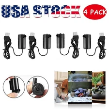 4 Pc Mini Water Pump Small Mute Submersible Garden Home Fountain w/1 M USB Cable