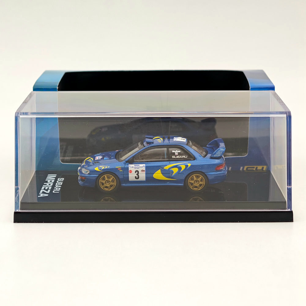 Hobby Japan 1:64 Subaru Impreza WRC 1997 #3 Tour De Corse Vincitore, Blu Diecast, Edizione Limitata - Foto 3