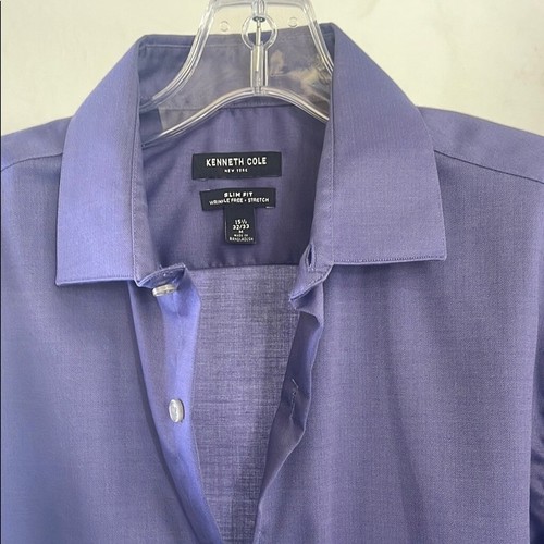 Camisa de vestir púrpura Kenneth Cole para hombre, calce ajustado 32/35 15 1/2 - Imagen 3 de 5