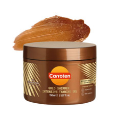 Gold Shimmer Tanning Gel 5 oz   Tan Accelerator with Carrot  Coconut Oil, Made