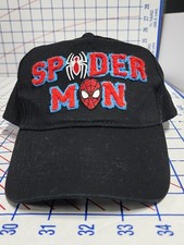 Hat cap Youth Spiderman adjustable kid size spider Black Red mask snapback