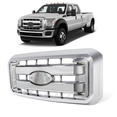 Chrome Front Upper Grille Fit For Ford 2011-2016 F250 F350 F450 F550 Super Duty