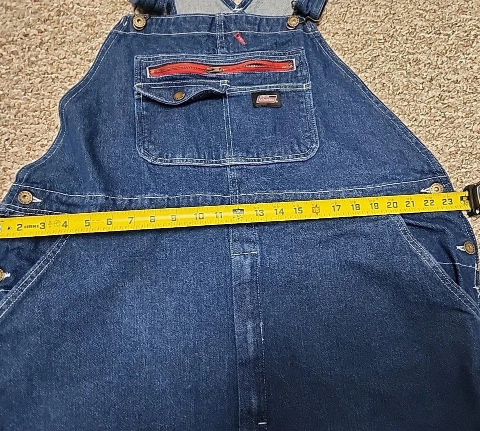 Dickies Mens Blue Work Utility Farm Denim Bib Overalls Size XL Regular 46x31 - Image 4 of 4