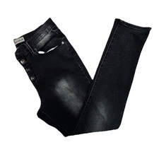 Jordache Women’s Size 13 High Rise Button Fly Jeggings Black Denim Jeans VTG Y2K