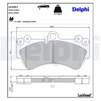 Delphi Bremsbelagsatz, Scheibenbremse LP2057 FüR Porsche VW