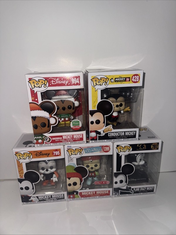 Funko Pop Mickey Mouse Lot Of 5      #428 #994 #797 #1399 #795