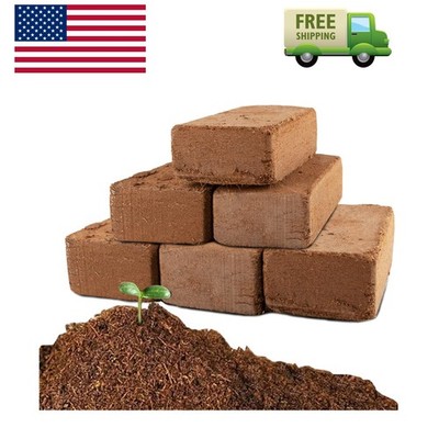 Coco Coir Brick for Plants-6 Pack  Coconut Bricks, 100% Organic Peat Moss, Fi...