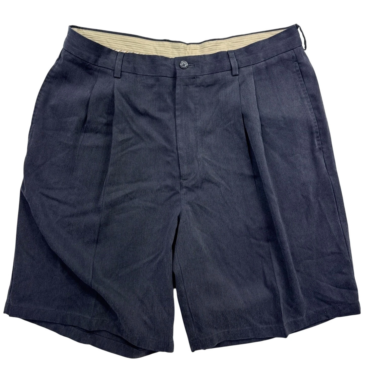 Talbots Men's 36W Gray Pleated Chino Shorts Classic Fit Preppy Casual Comfort