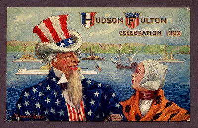 VINTAGE POSTCARD HUDSON FULTON CELEBRATION 1909 UNCLE SAM