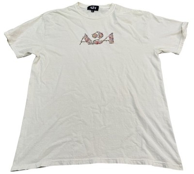 A24 May Queen Midsommar Embroidered Floral Crown Logo Tee T-Shirt Beige mens XL