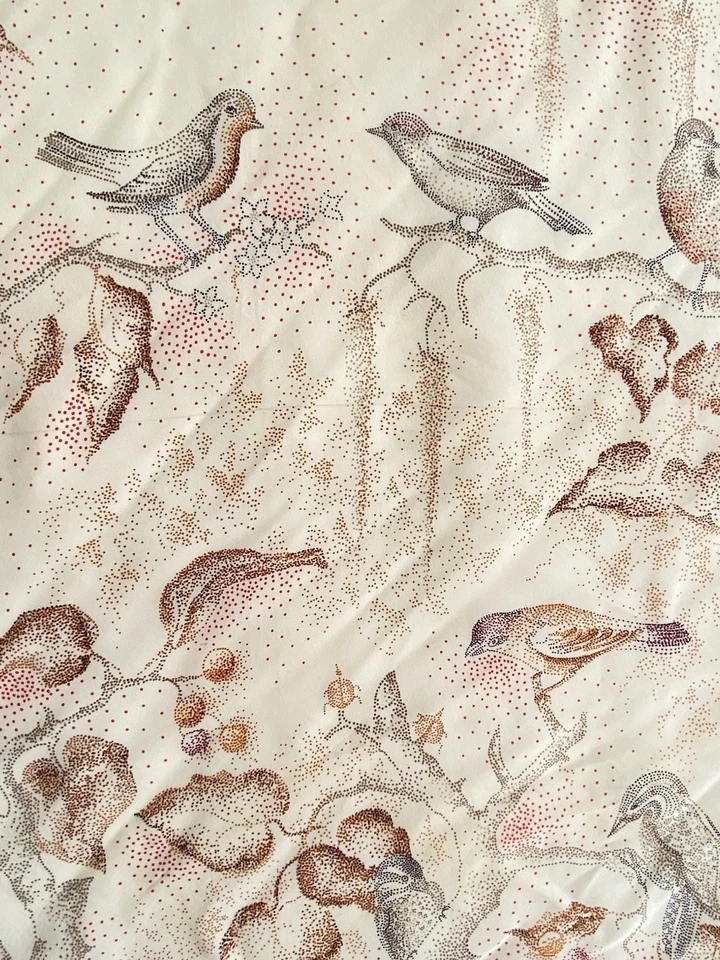 ПРЕКРАСНЫЙ небрендовый шелковый коричневый женский шарф с птичьим принтом 33 дюйма/33 дюйма ОЧЕНЬ ХОРОШЕЕ КАЧЕСТВО - Изображение 3 из 4