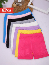 6 Pack Girls Bike Shorts Toddler Kids Biker Cartwheel Dance Shorts Under Dress