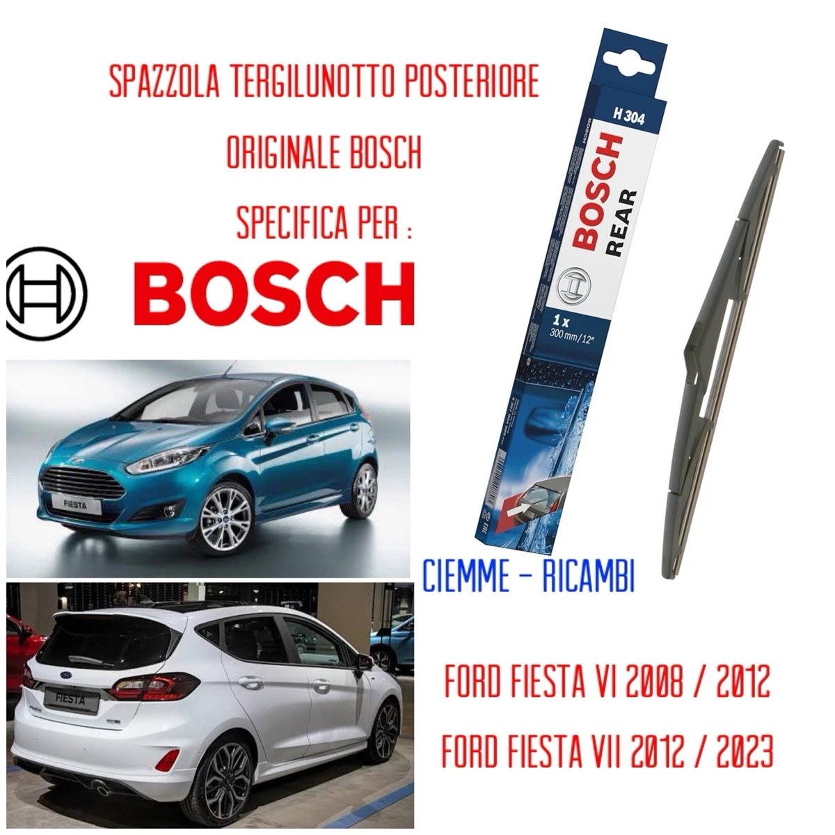 COPPIA SPAZZOLE TERGI ANTERIORI BOSCH FIAT 500L