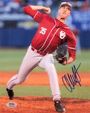 Alec Hansen Oklahoma Sooners Signed 8x10 Photo PSA