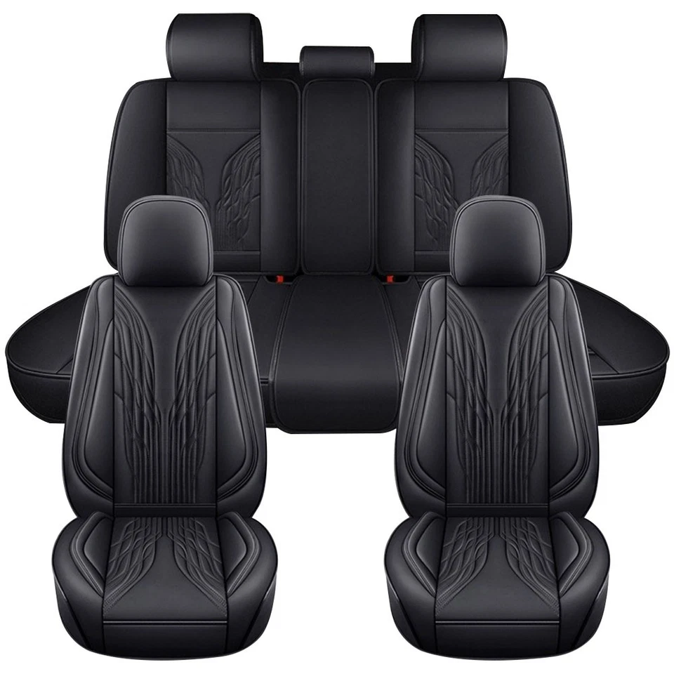 For Kia Car Seat Cover Leather Full Set 5 Seat Front Rear Pad Protectors Cushion Foto 3 de 4