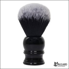 Shaving Brush - Maggard Razors Black White Synthetic Brush, Black Handle, 24mm