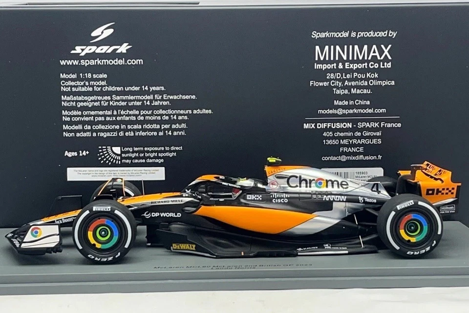 Lando Norris #4 Spark 1:18 GP de Gran Bretaña McLaren MCL60 2023 F1 Cromo Silverstone Foto 4 de 4