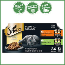 SHEBA PERFECT PORTIONS Wet Soft Cat Food Cut Gravy Roasted Chicken Turkey Entr&eacute;e