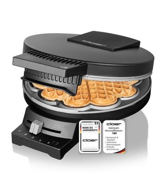 Waffeleisen Cloer-180 für Herzwaffeln Herzform schwere Backplatten Klingel