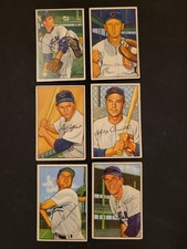 1952 Bowman Baseball Small 6 Card Lot Chicago Cubs G-EX