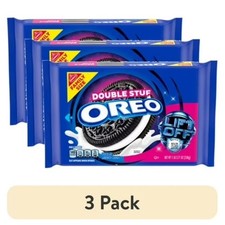  3 pack OREO Double Stuf Chocolate Sandwich Cookies, Family Size, 18.71 oz