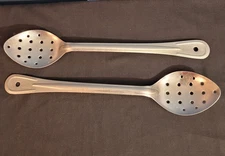 Vintage VOLLRATH stainless steel 14" slotted spoons 46975 Korea Y54 Lot of 2