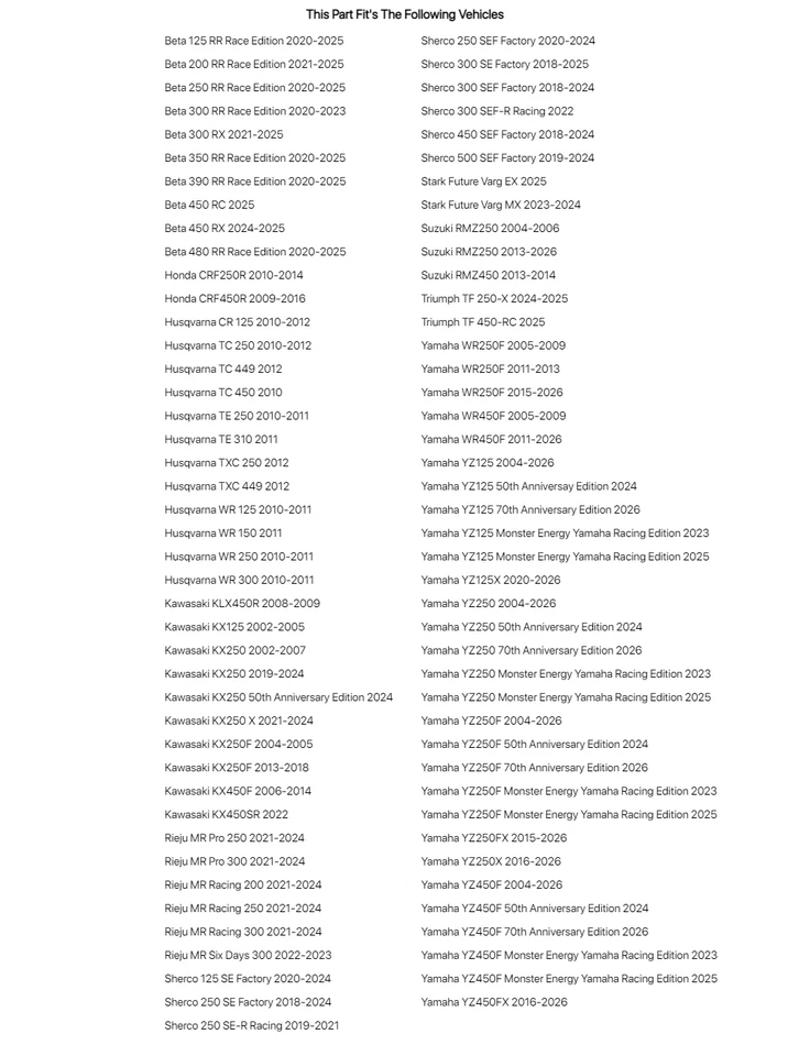 Sellos de horquilla Race Tech para Yamaha WR250F 2005-2009,2011-2013,2015-2023 Foto 3 de 3