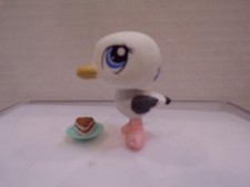 Littlest Pet Shop~#1456~Seagull~White Black Pink~Yellow Beak~Blue Eyes