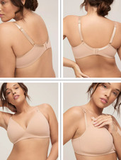 John Lewis Amelia Nursing Bra Padded Moulded Cup Drop Cup Nude 36G Almond