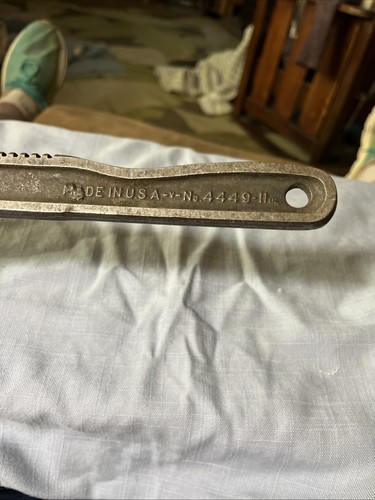 VTG OLD CRAFTSMAN ADJUSTABLE PIPE MONKEY WRENCH USA-v-No.4449 11 in NICE COND! - Picture 4 of 5