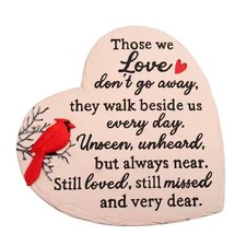Heart Shaped Memorial Garden Stones, 10 inches Sympathy Garden Stone for Love...