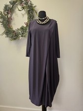 Marla Wynne Layers Midi Dress Sz m purple 3/4 Sleeve Lagenlook Stretch bnwot