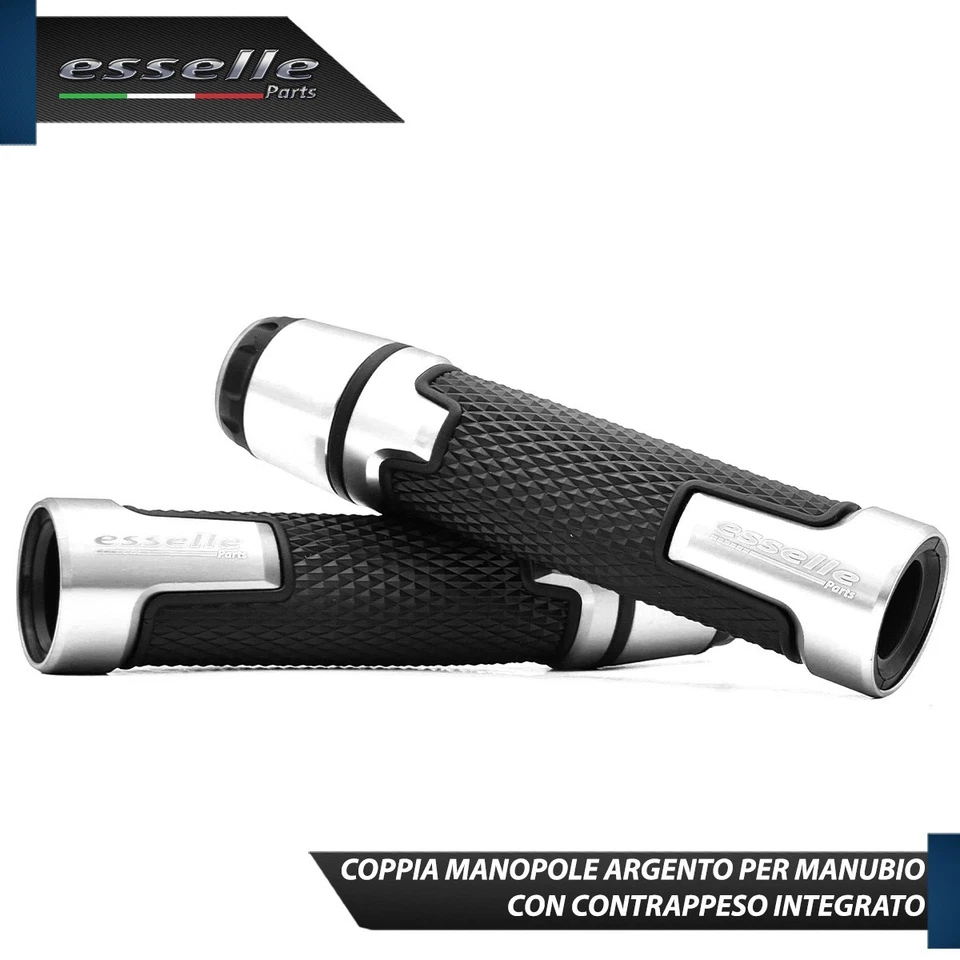 MANOPOLE MANUBRIO ANTISCIVOLO PER APRILIA SPORTCITY 200 ARGENTO CON CONTRAPPESI - Immagine 3 di 4