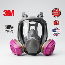 Bundle 3M 6900 LARGE FULL FACE RESPIRATOR MASK & 2 60926 MULTI GAS CARTRIDGE