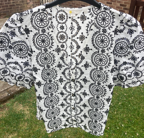 BODEN Puff Sleeve Button Blouse size 18 T1024 --B22A-- - Picture 2 of 5